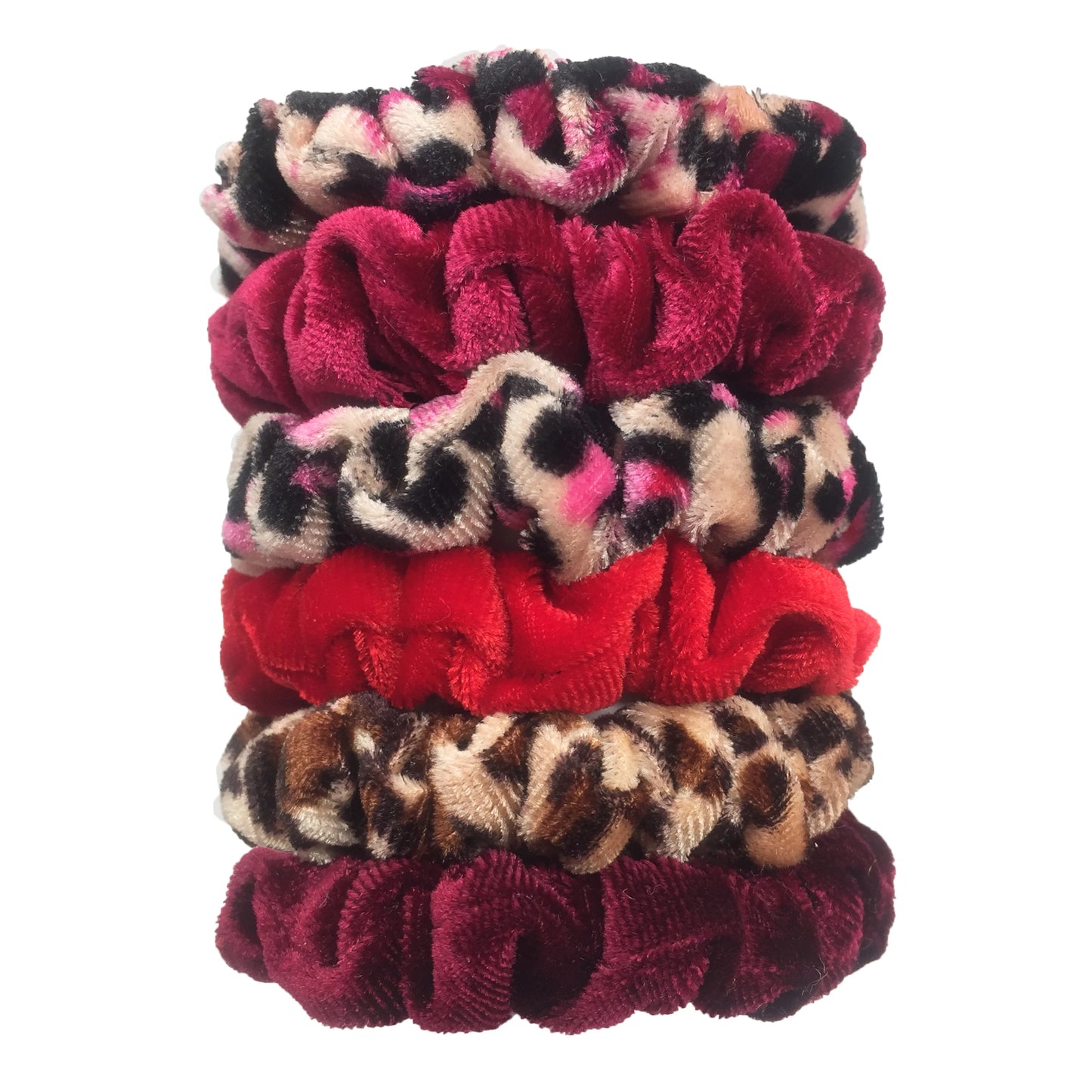 Chouchous en velours pour femmes motif léopard — élastique, bandeau cheveux, queue de cheval, 24/50/6 pièces