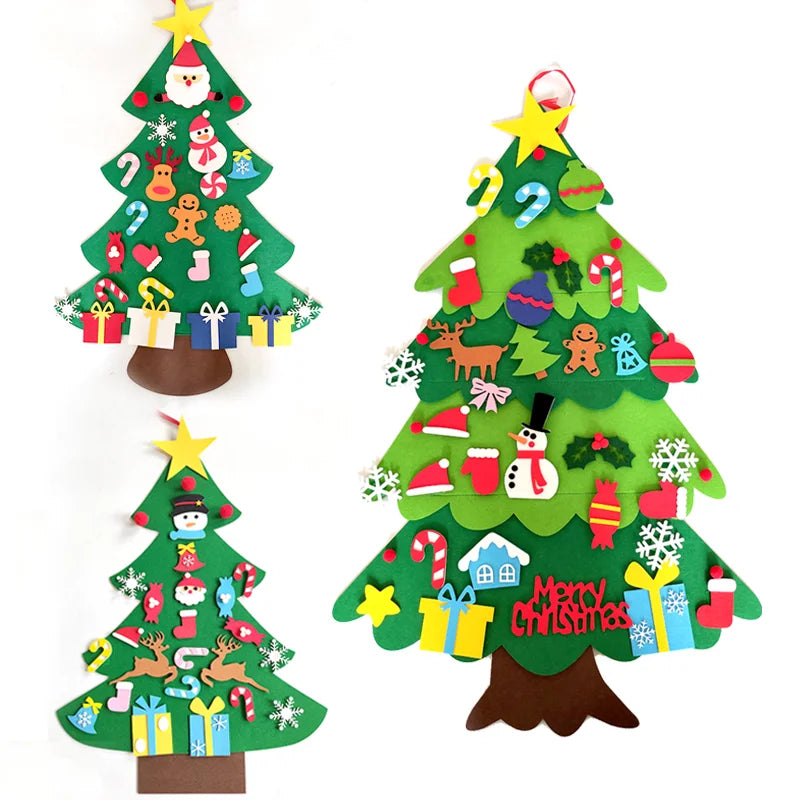 Arbre de noël en feutre, décoration pour la maison, nouvel an 2022, ornements de noël, cadeaux pour enfants, DIY