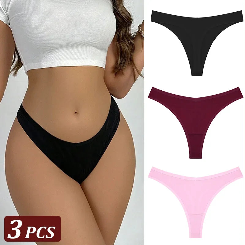 String Sans Couture Coton Femme — Lot de 3 Pièces Confort Quotidien