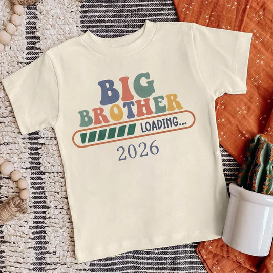 T-shirt enfant grand frère 2026 — annonce de grossesse, manches courtes, tenue d'été garçon