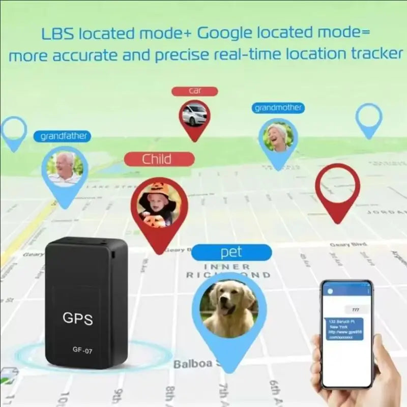 Mini GPS tracker, positioning app, GF07, car GPS tracker, magnetic GPS locator for vehicle, anti-loss, anti-theft, alarm, GPS tracking device