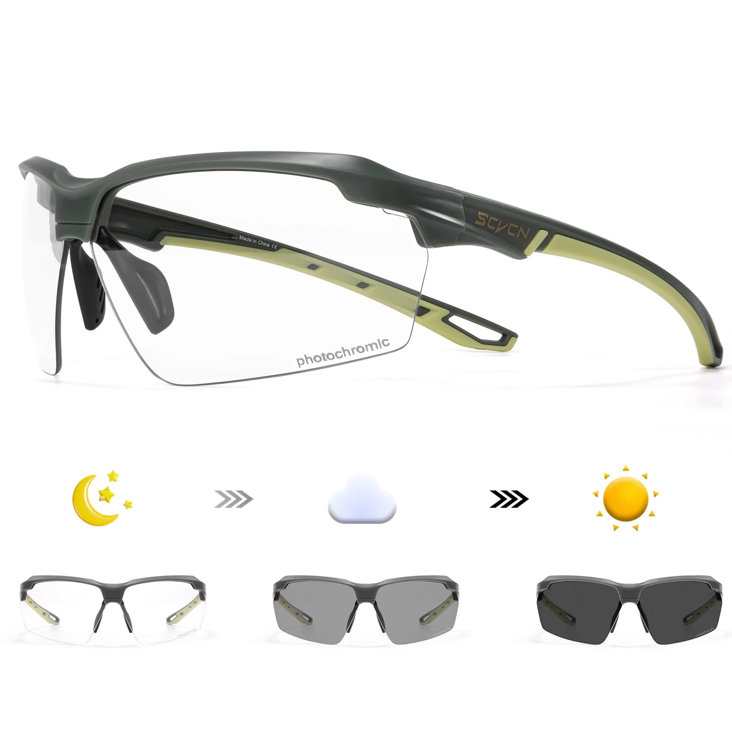 Lunettes de cyclisme photochromiques UV400 — sports de plein air, course, VTT, vélo de route, hommes et femmes