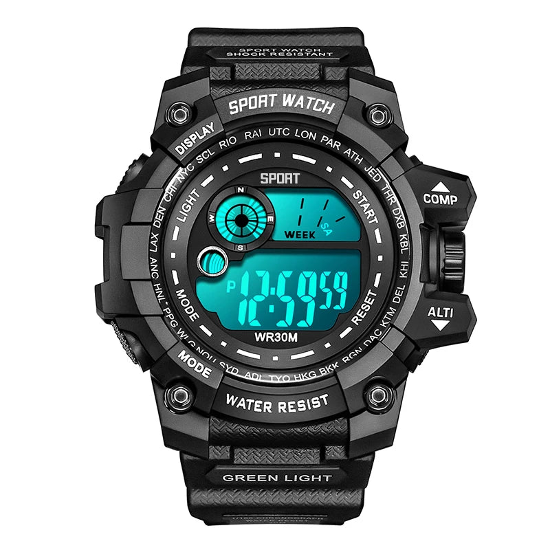 Montres numériques à LED pour hommes, mode Shoous, sport, étanche, date, armée, militaire, horloge, nouveau