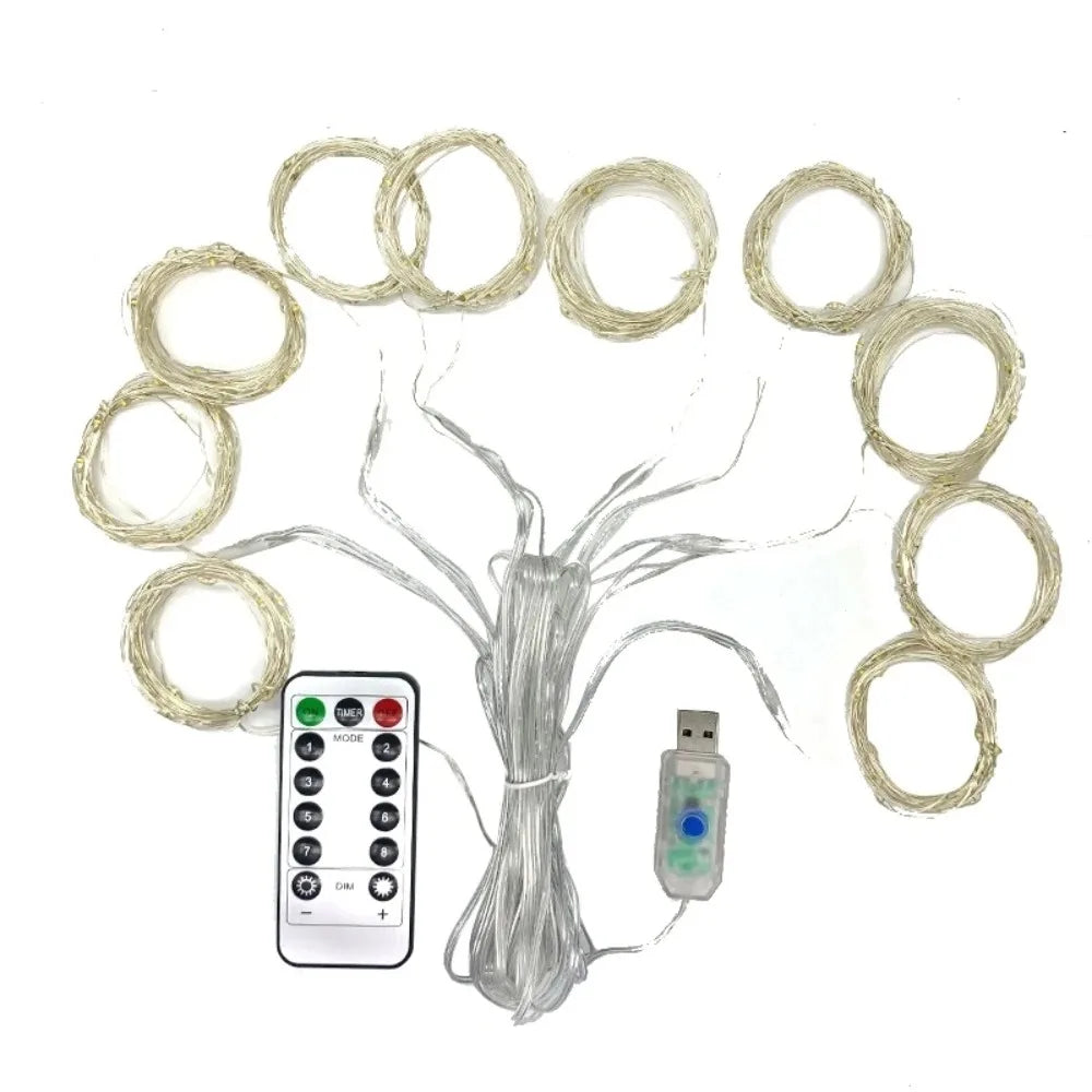 LED String Lights 3Mx1M/2M/3M, USB Fairy Lights for New Year, Wedding, Festive Party, Christmas, Home Curtain Decoration