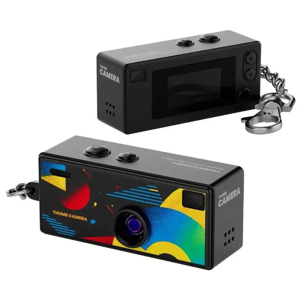 Cámara digital 1080P HD, mini llavero, compatible con tarjeta de memoria de 128 GB, grabadora de video portátil, estilo retro, regalo para niños