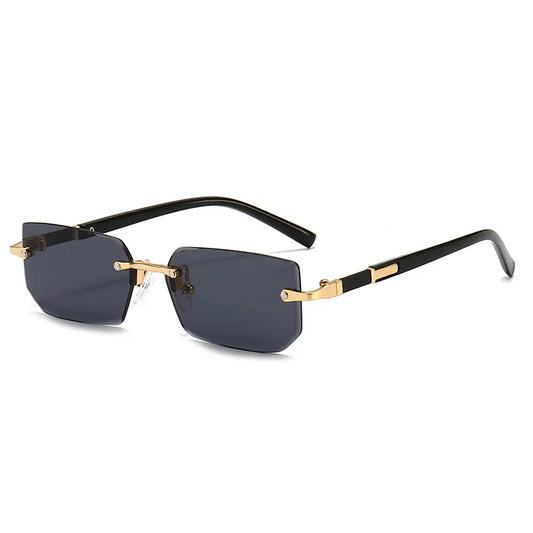 Lunettes de Soleil Rectangulaires Sans Monture — Petites Carrées Voyage Été Mode
