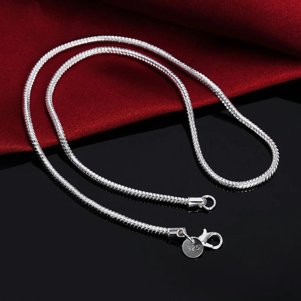 Collier chaîne serpent argent 45-60cm — 1MM, 2MM, 3MM, hommes et femmes, bijoux mode, pendentif