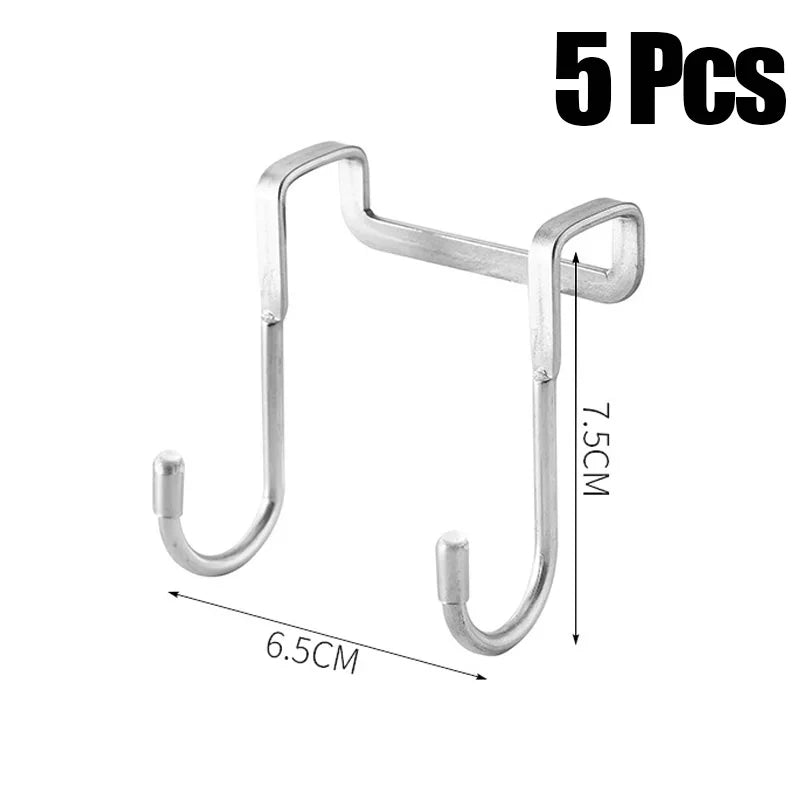 Gancho colgador de puerta de acero inoxidable, gancho de almacenamiento doble en forma de S para baño, cocina, organizador de puerta de pared, ganchos de pared
