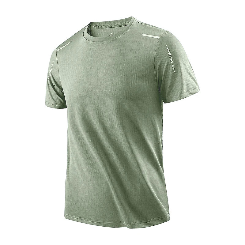CHRLCK Hombres Correr Secado rápido Transpirable Senderismo Pesca Camisetas Elástico suave Deportes al aire libre Camiseta de manga corta Verano
