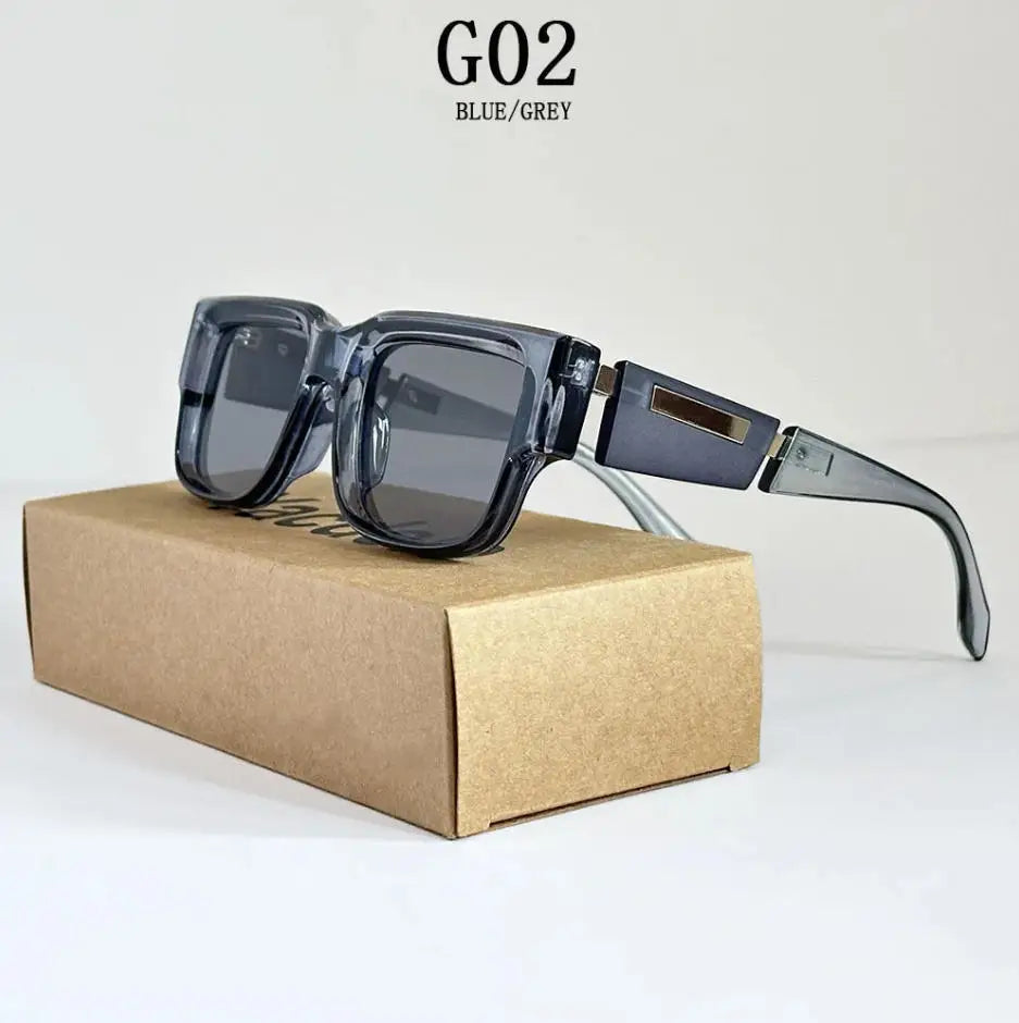 Gafas de sol cuadradas nuevas para hombre, lentes de sol de lujo para mujer, gafas de moda vintage para vacaciones de verano, Gafas de Sol Hombre Lunette Soleil Femme