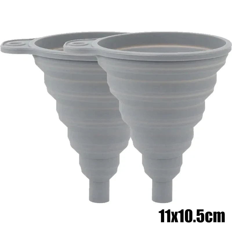 Entonnoir pliable en Silicone pour moteur de voiture, 2 pièces, liquide de lavage, changement de liquide, Portable, changement d