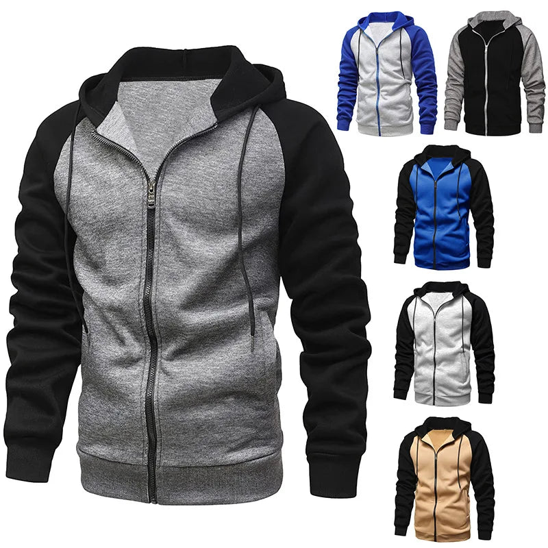 Men's Casual Jacket, Hooded Zipper Sweatshirt with Pocket, Printed Pullover, Sportswear, All Elite Wrestling, Autumn, Winter, New, 2025