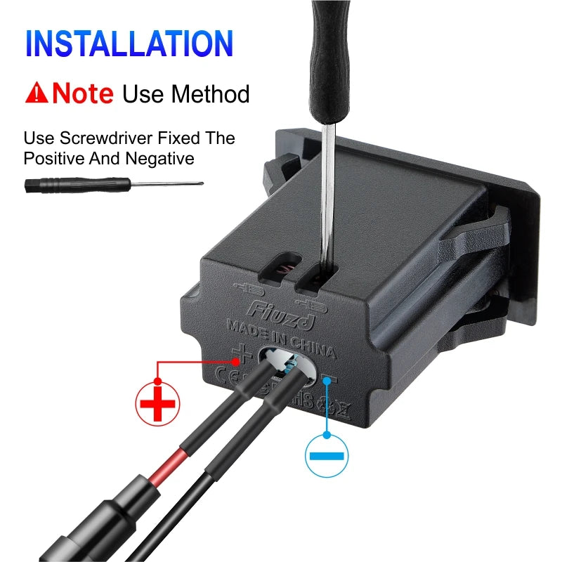 Fast Charge LED Voltage Display for Truck 12V/24V Motorcycle RV Boat Marine QC PD 3.0 Car Charger Auto Cell Phone Charger