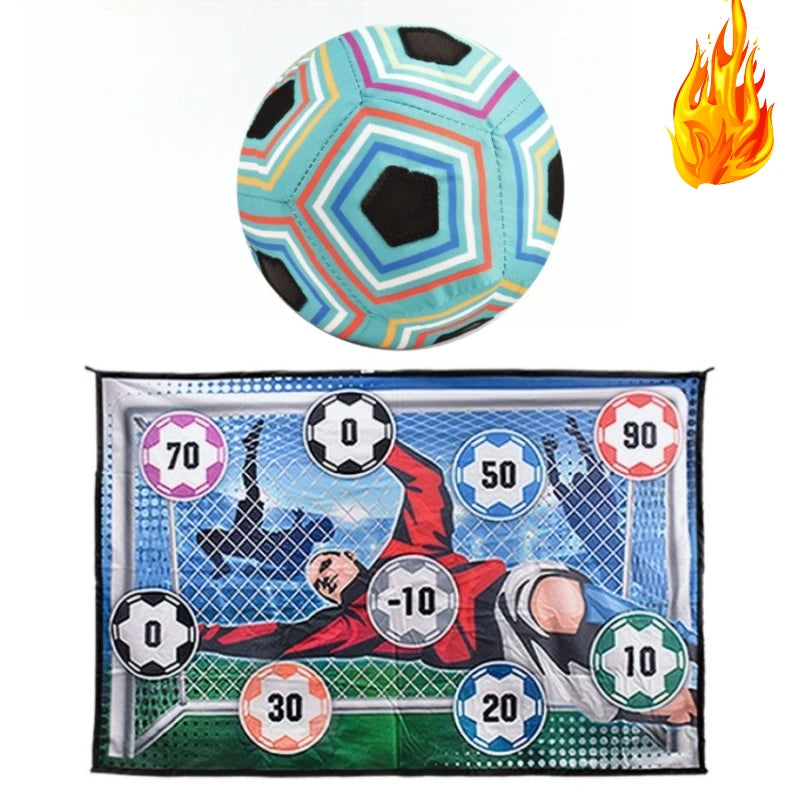 Kit Tapis de Jeu Football Enfant — Cible Collante 150x100 cm, Intérieur & Extérieur, 7–10 ans