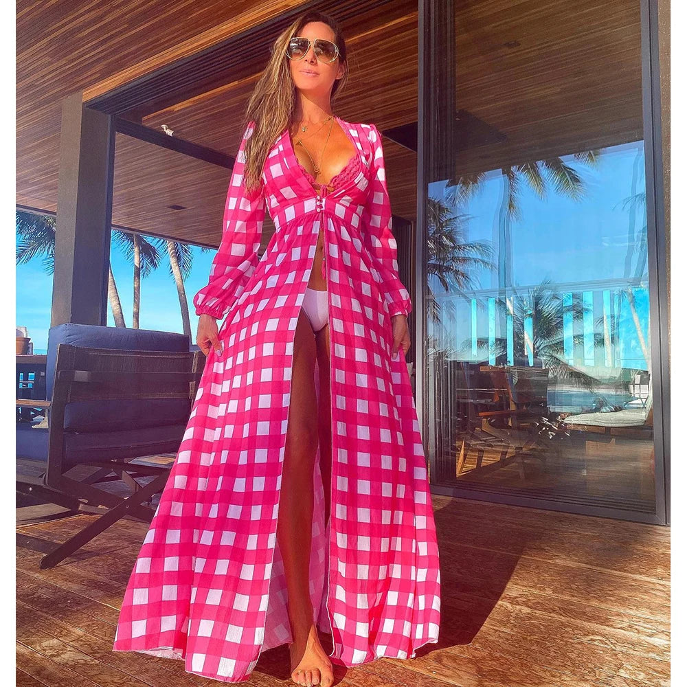 Blue Eyes Bikini Cover-Up, Tuniques de plage, Long Kaftan, Robe de plage, Sarong, Maillots de bain