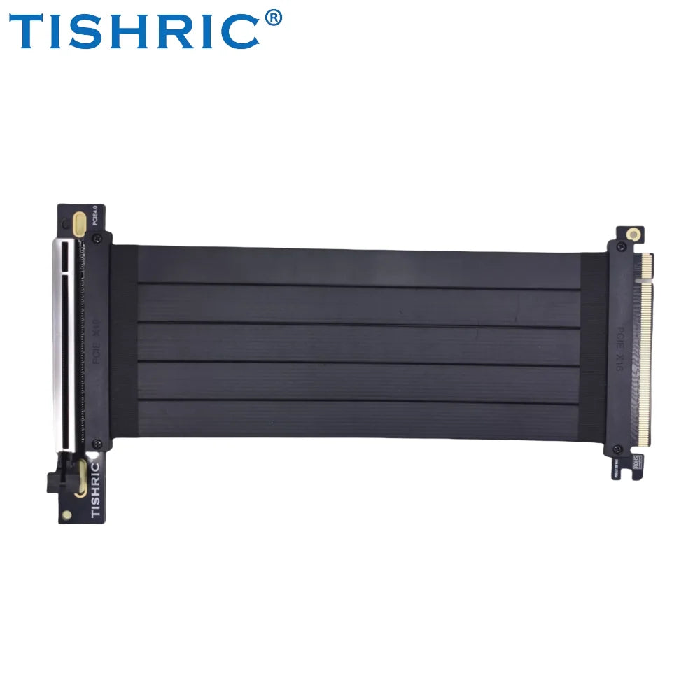 Câble Riser PCI-E 4.0/5.0 X16 TISHRIC pour Carte Graphique, Blindage EMI, Extension Flexible Express Gen 4 pour GPU