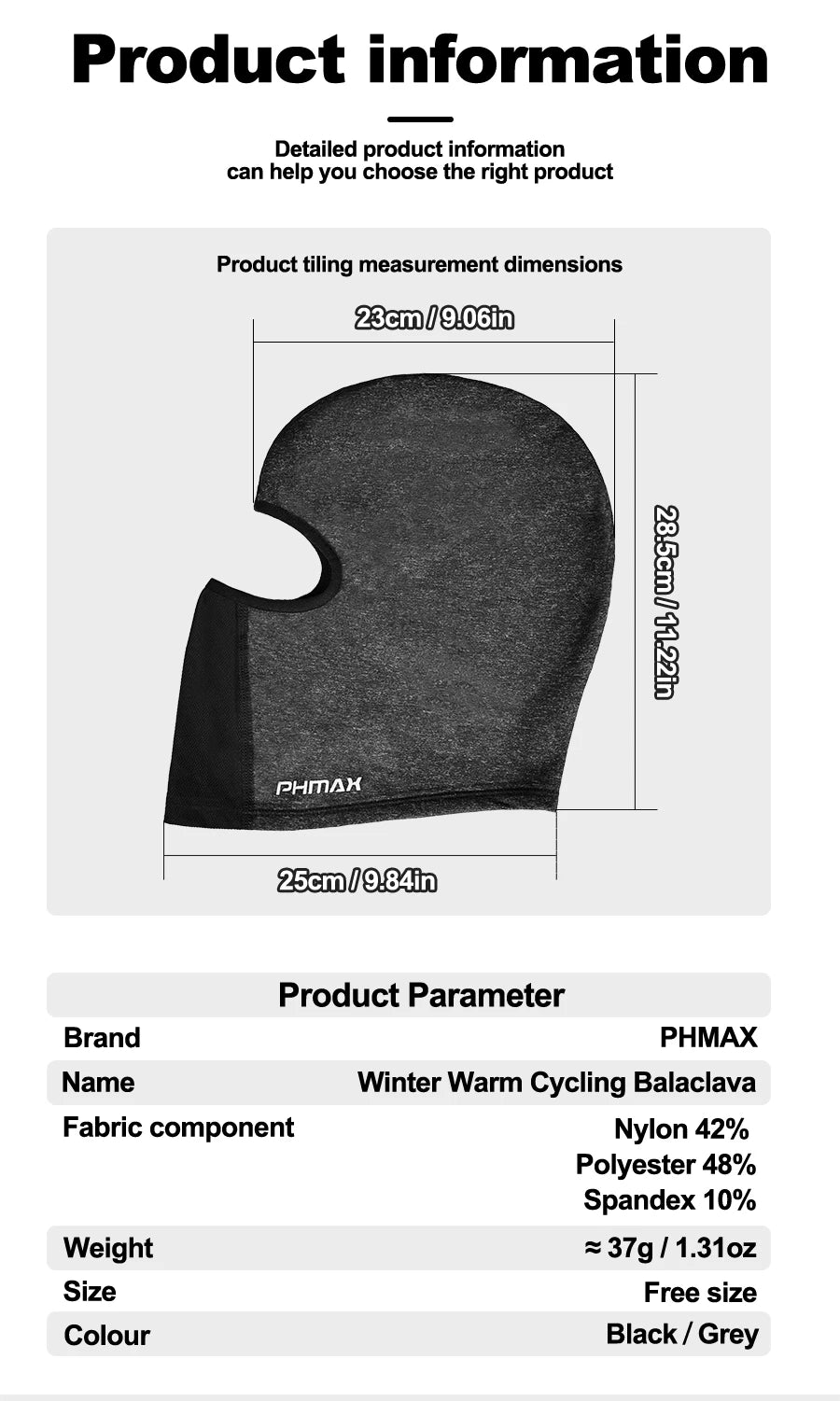 PHMAX Mascarilla de montar para motocicleta, protección contra el viento y el calor, transpirable, máscara facial completa, pasamontañas, sombrero, bufanda, gorra, moto, motociclista, gorra de viento