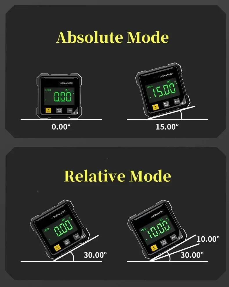 NOUVEAU Niveau numérique magnétique double face avec laser, rapporteur électronique, horizontomètre, inclinomètre, règle d'angle et mesure de pente