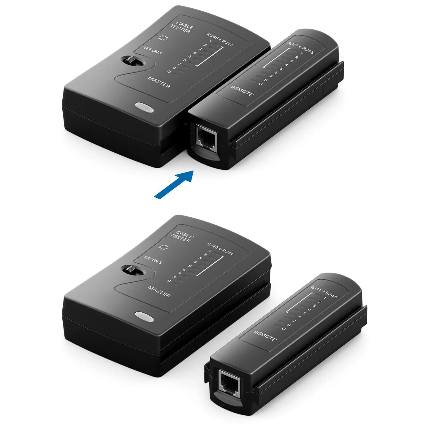 ZoeRax-Comprobador de cable Ethernet, LAN RJ45 Cat5 Catinspectados Cat6 Cat6a Cat7 UTP/cable blindado y RJ11 RJ12