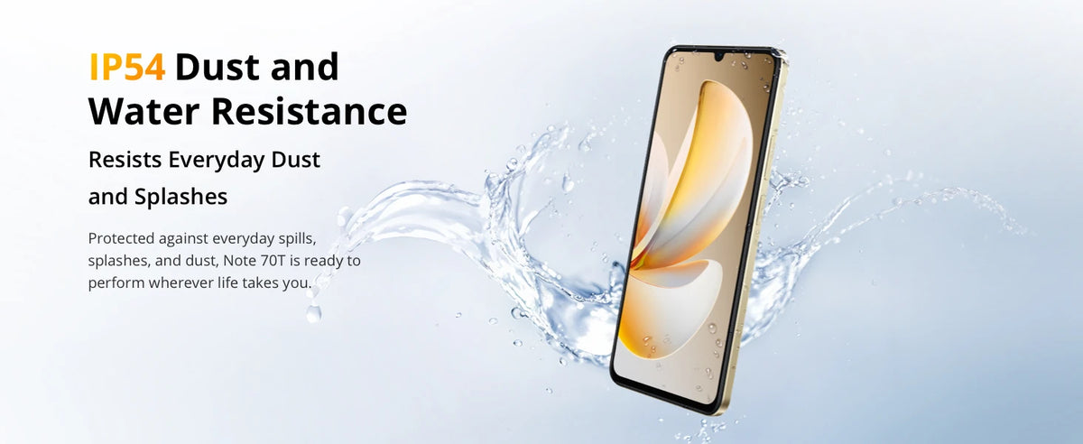 Realme Note 70T Smartphone — 6,75" 90Hz, 6000 mAh, 13 MP IA, Octa-Core, IP54, Version Mondiale