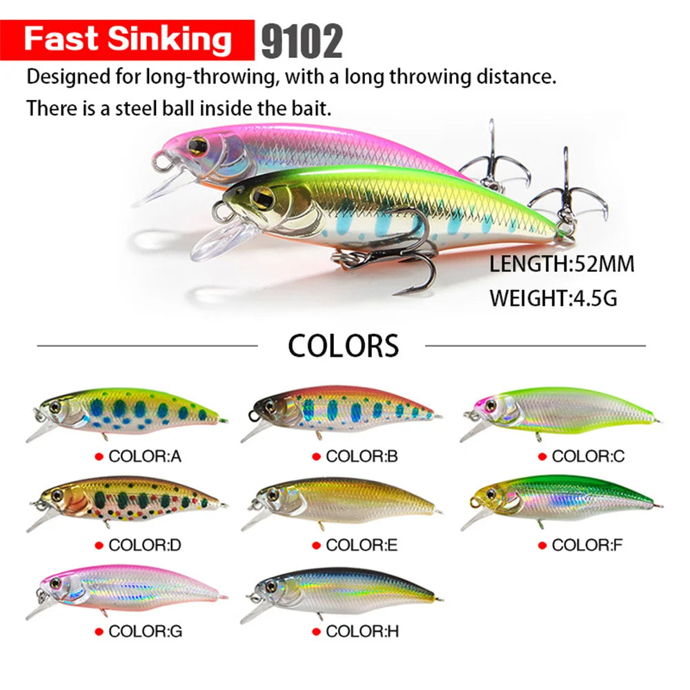 Japon modèle chaud coulant méné leurres de pêche 52mm 4.5g Jerkbait bar brochet Carkbait Wobblers nageur appât dur professionnel