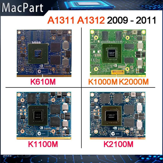 Carte vidéo Quadro K610M K1000M K1100M K2000M K2100M K3000M K3100M K4000M K4100M K5000M K5100M pour iMac A1311 A1312 2010 2011