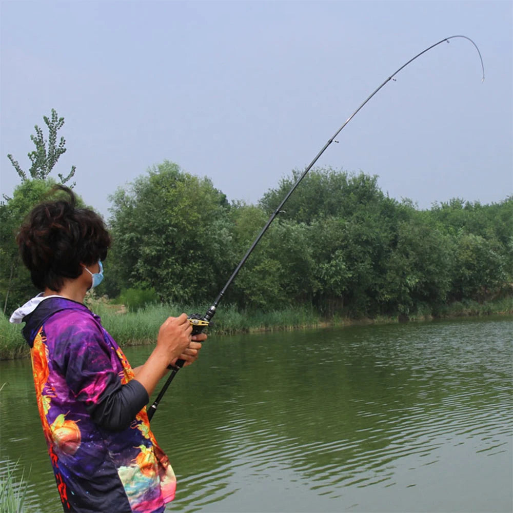 1.8M 2.1M 2.4M 2.7M 3.0M canne à pêche télescopique Portable en Fiber de carbone filature/coulée canne à poisson matériel