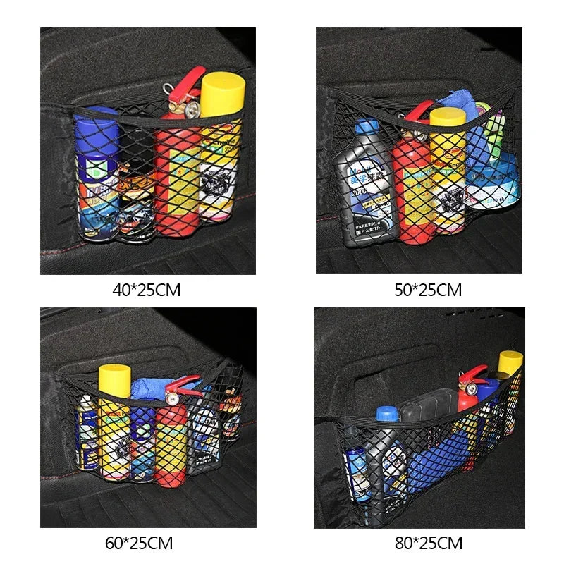 Car Trunk Storage Net, Magic Artificial Elastic Sticker, Universal, Rear Seat Bag