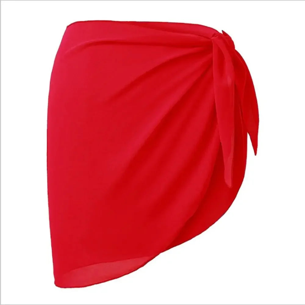 Jupe courte en mousseline de soie pour femmes, Industries ong, cover-ups pour les maillots de bain, bikini de plage, rond, transparent, écharpe, été