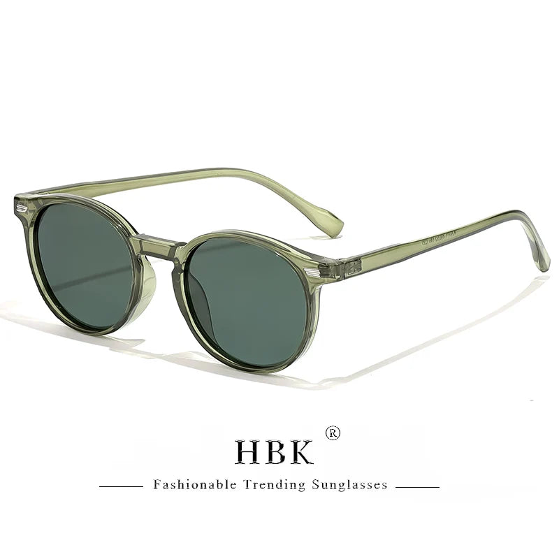HBK Gafas de sol polarizadas redondas para hombre, montura TR90 a la moda, gafas de sol deportivas para mujer, protección UV400, gafas de sol para hombre