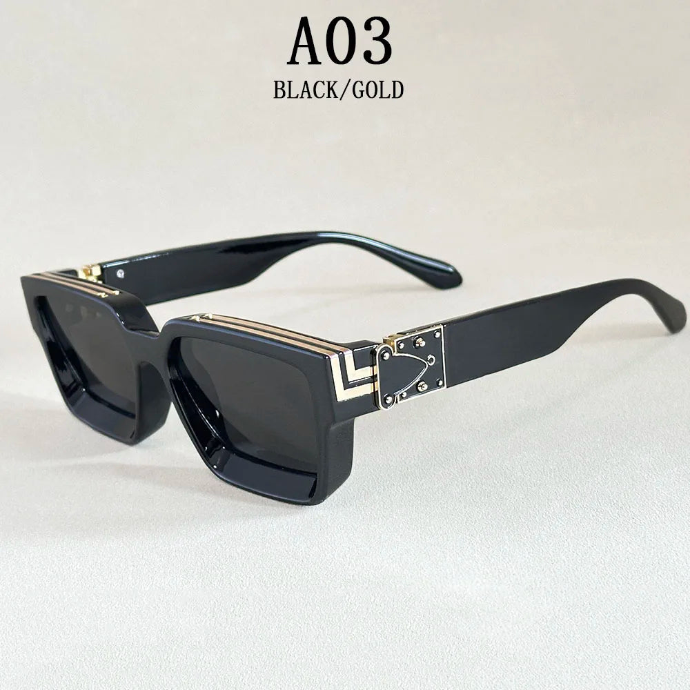 Lunettes de soleil carrées pour hommes rétro — femmes, mode, vintage, vacances, 2025