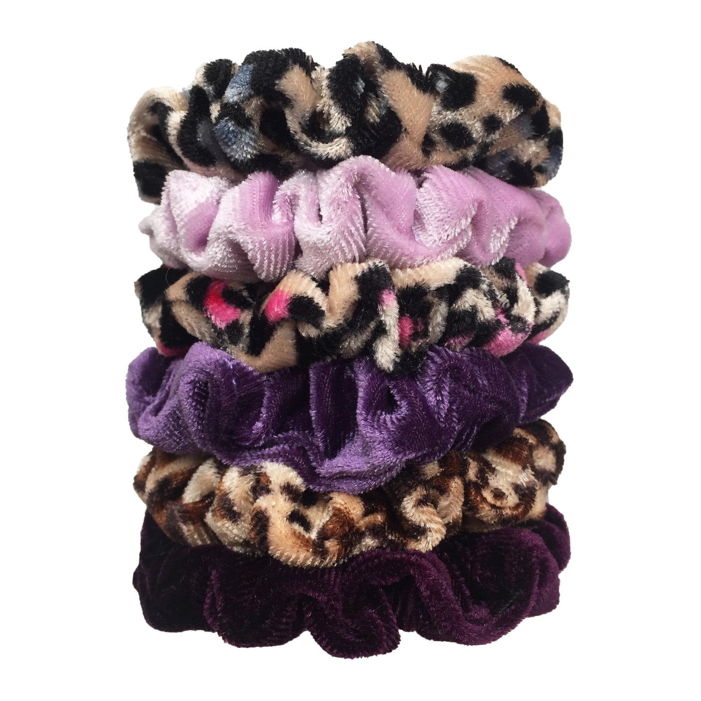 Chouchous en velours pour femmes motif léopard — élastique, bandeau cheveux, queue de cheval, 24/50/6 pièces