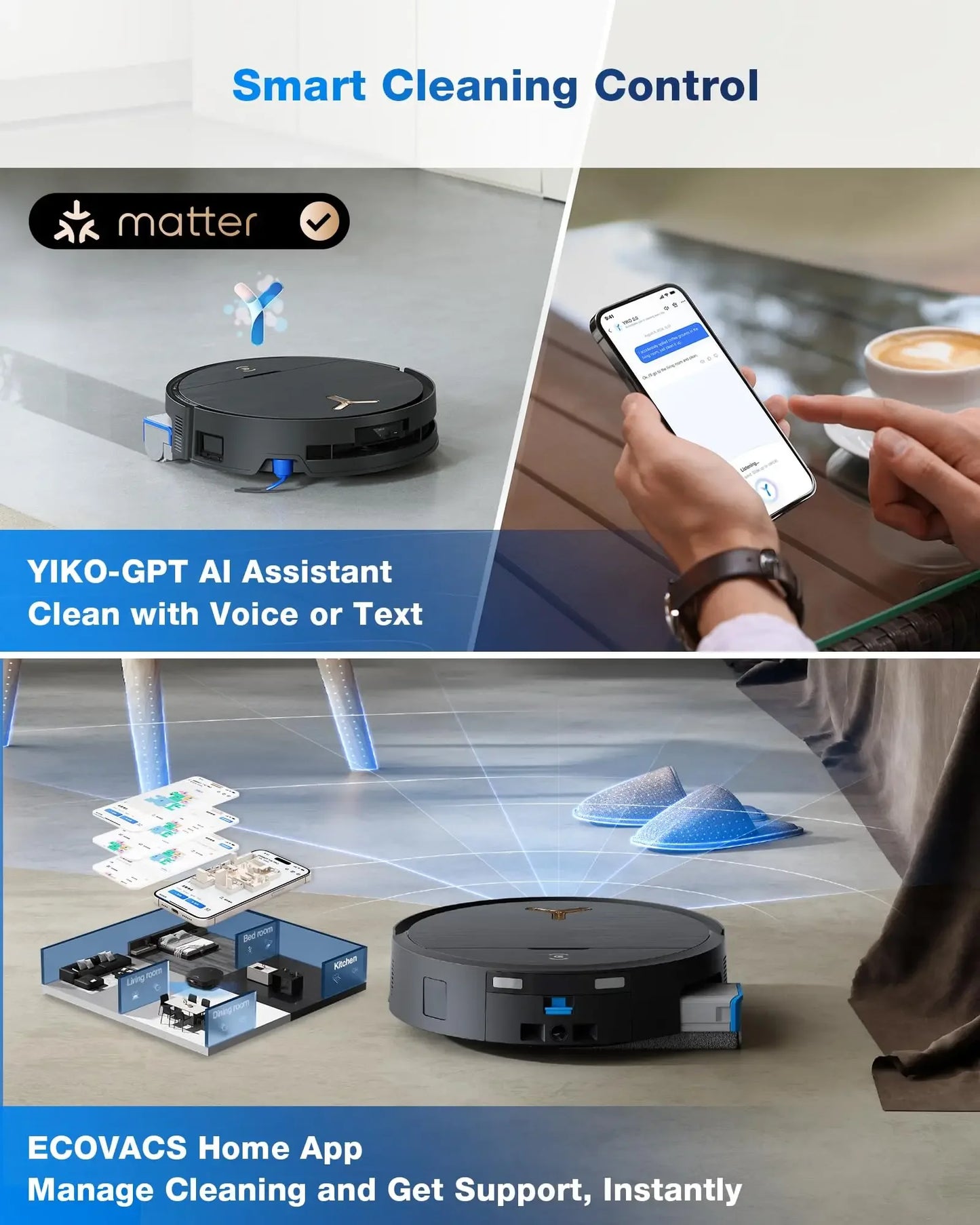 Robot aspirador fregasuelos ECOVACS Deebot X9 Pro Omni 16600pa AI Limpieza inteligente Electrodoméstico aspirador inalámbrico potente limpieza del hogar aspirador robot fregasuelos con estación de carga limpiador de alfombras