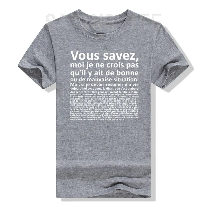T-shirt classique avec lettres imprimées — humoristique, graphique, cadeaux