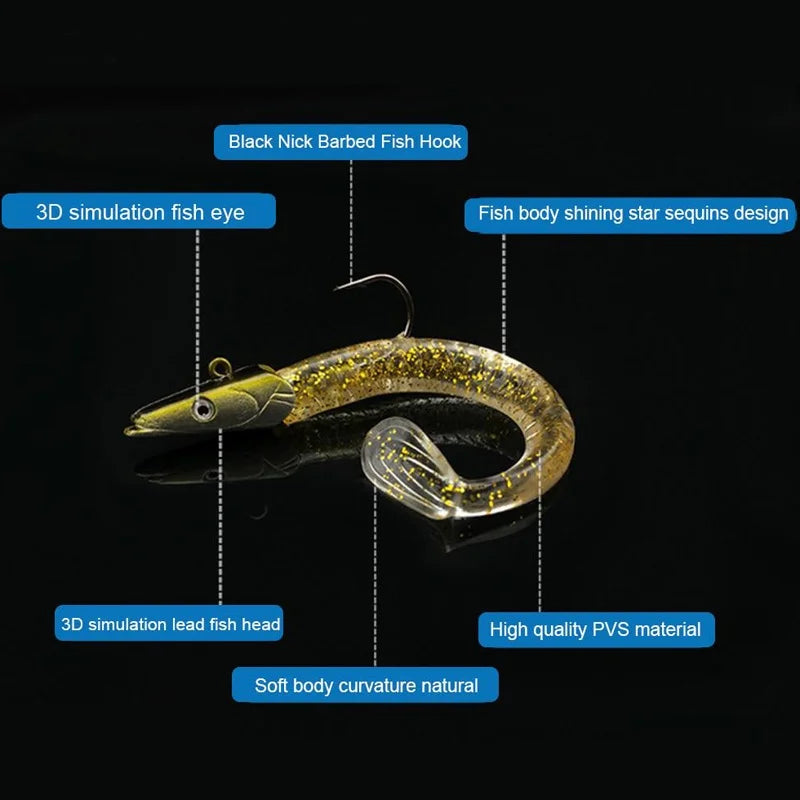 5 pièces leurre de pêche souple 10g/11 cm Wobblers appât artificiel avec cuillère gabarit matériel de pêche