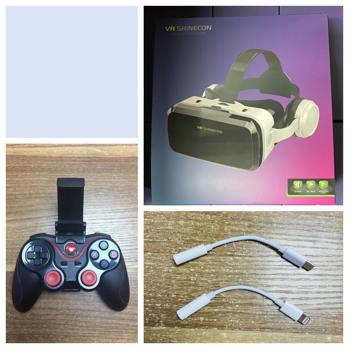 VR Shinecon Casco de realidad virtual Gafas 3D para Smartphone teléfono inteligente Auriculares binoculares juego de vídeo lente Wirth