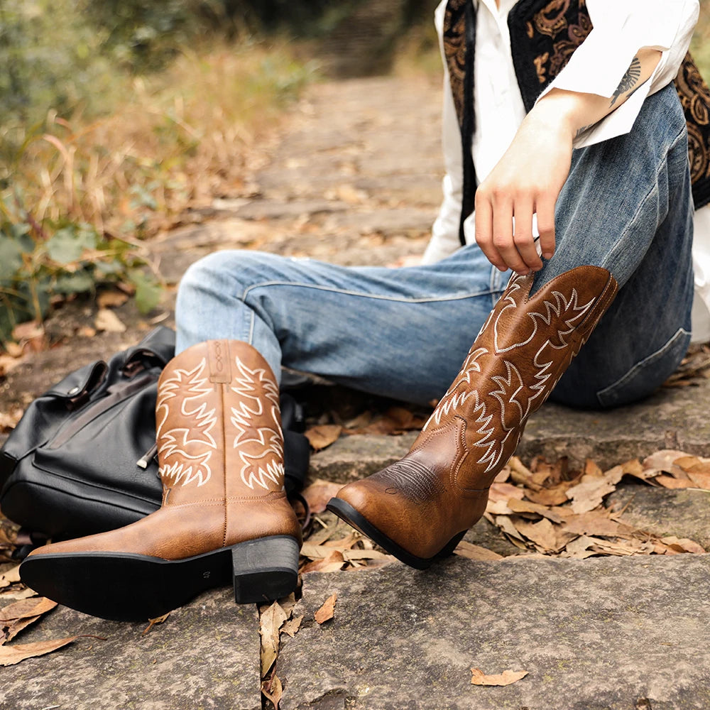 Bottes Western Cowboy pour Homme — Style Authentique & Robuste