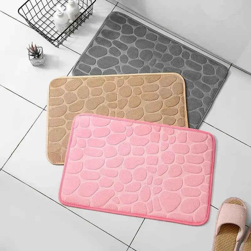 Tapis en fibre gaufrée 1 pièce, tapis antidérapant pour salle de bain et salon, tapis de sol en galets, articles ménagers