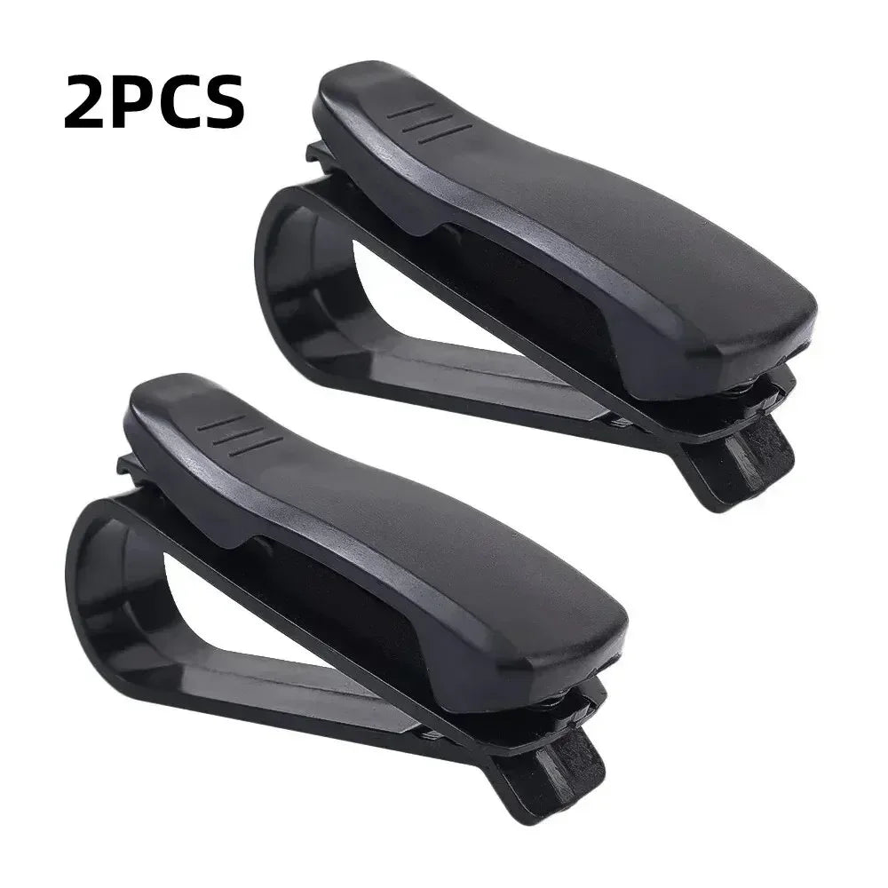 2 Pcs Universal Car Sun Visor Glasses Case, Sunglasses Holder Clip, Card Holder, Pen Fastener, Eyeglasses Box