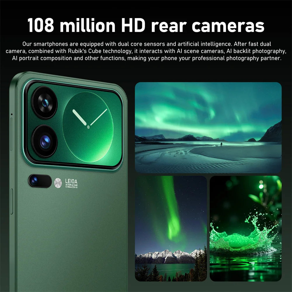Smartphone M17 Pro Max 7.3HD 2026 NOUVEAU CHAUD Pas Cher 5G Double SIM 7800mAh Android 15 Version Globale Téléphones Mobiles