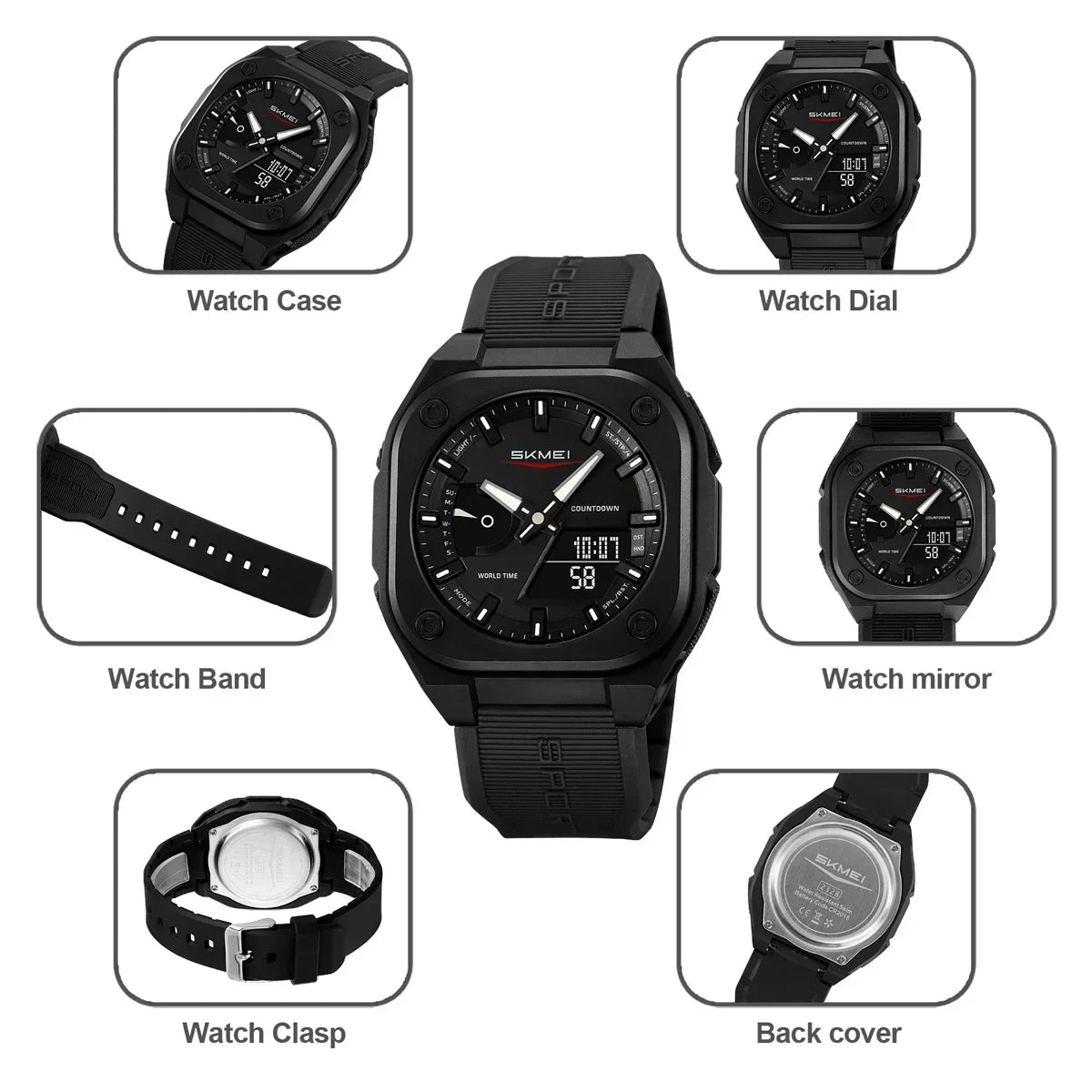 SKMEI Waterproof Digital Electronic Wristwatch for Men, Alarm Clock, Sports Watches, Business Fashion, 2328