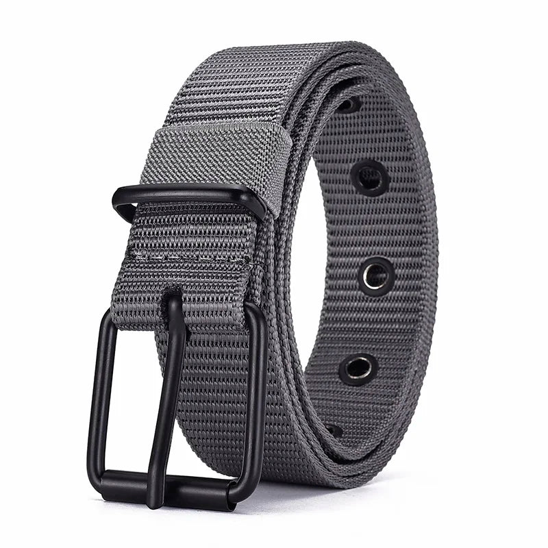 Cinturón de nailon con broche para hombres y mujeres, cinturón de lona porosa, cinturón chimbelt con vaqueros, deportes al aire libre