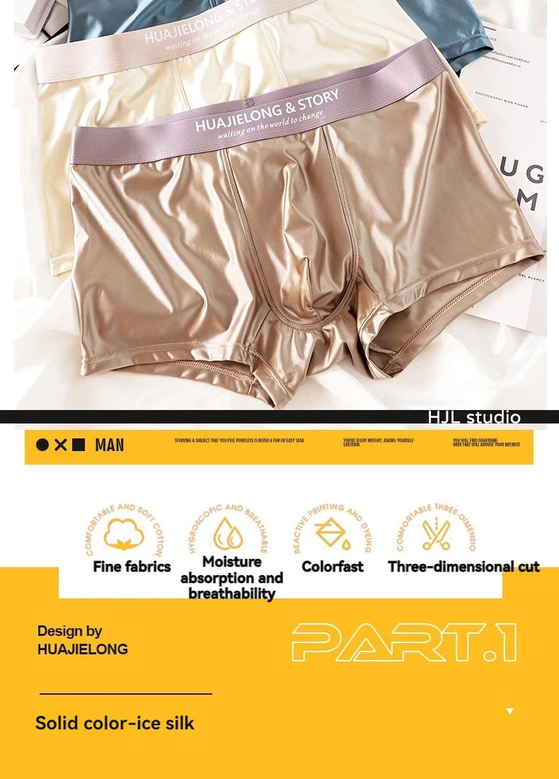 Boxer Satin Soie Homme — Respirant, Mince & Sans Couture