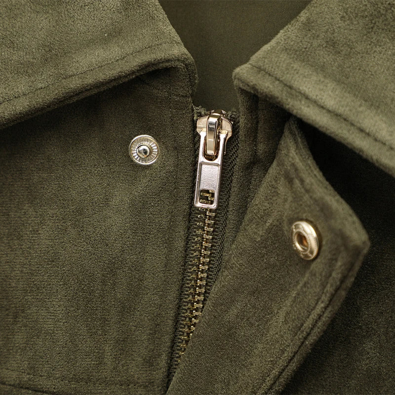 HXAO femmes Bomber veste revers fermeture éclair manches longues veste en daim femmes 2025 haute rue recadrée vestes de course manteaux vêtements d'extérieur