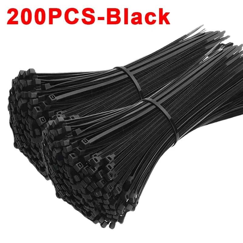 Bridas de nailon ajustables autoblocantes, hebilla de fijación, bridas de metal de plástico reutilizables para oficina y hogar