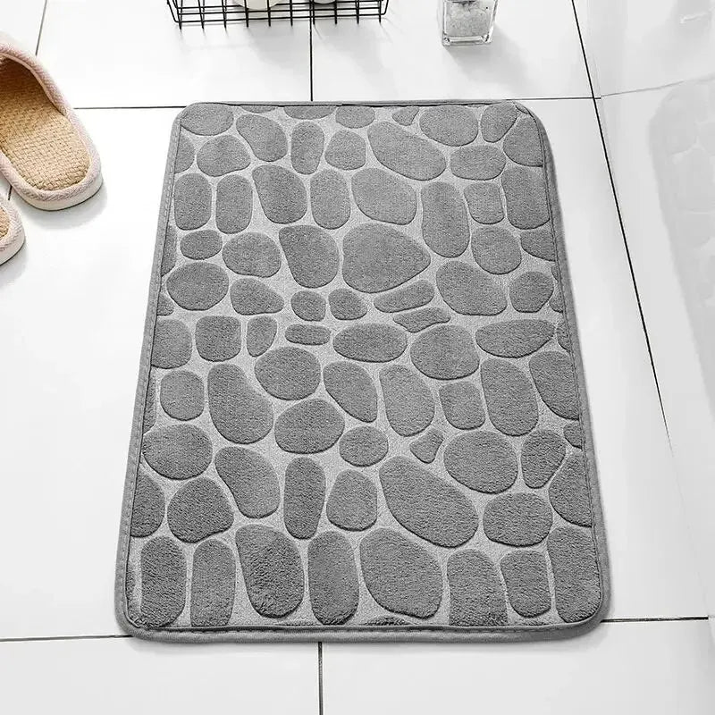 Tapis en fibre gaufrée 1 pièce, tapis antidérapant pour salle de bain et salon, tapis de sol en galets, articles ménagers