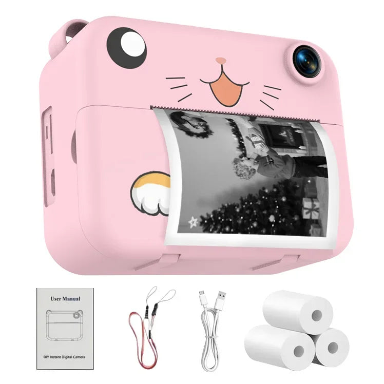 Cámara digital para niños, cámara infantil, impresión instantánea, grabadora de video HD, mini impresora térmica, los mejores regalos de cumpleaños y de fiesta, 1080p