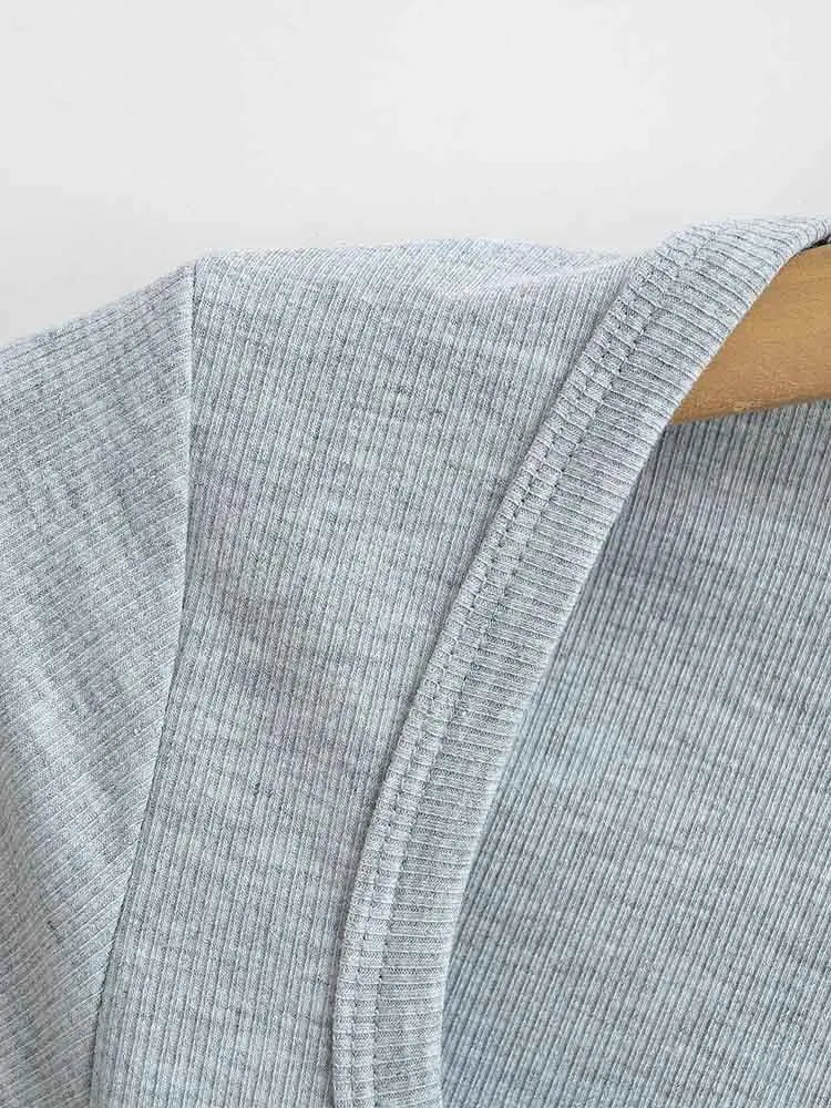 Haut Court Col Carré Femme — Coupe Cintrée, Extensible, Manches Courtes, Sexy Été