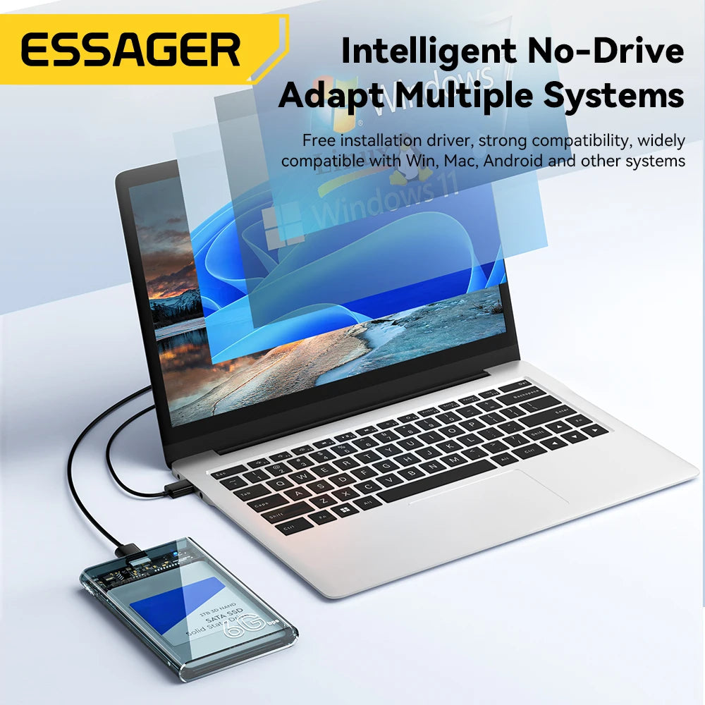 Essager 2.5 pouces SATA boîte USB 3.0 HDD boîtier étuis de disque dur mobiles pour SSD 2.5 pouces SATA boîtier de stockage boîtier de disque dur