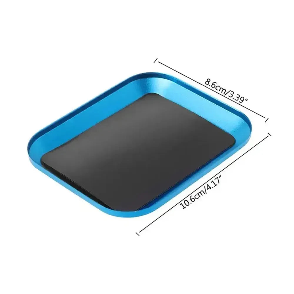 Aluminium Alloy RC Repair Tool, with Magnetic Pad, Screw Tray, Plate Storage Box for Model Airplane, Car and Boat, 1pc